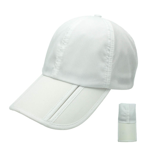 Ducclucc Folding Running Sport Hats Summer Cool UPF 50 Sun Unstructured Baseball Caps for Men Women Breathable Light Quick Dry Travel Golf Hat(One Size, White)