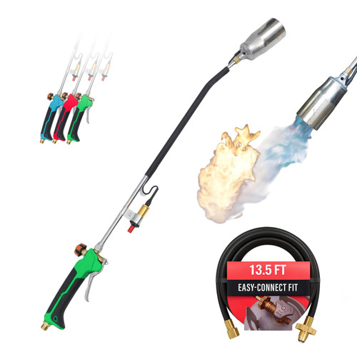 Sunlight® Propane Weed Torch | Burner with 13 ft Hose | Adjustable 2,200,000 BTU Self Igniting Flamethrower, Heavy Duty Turbo Blow Torch For Garden, Wood, Melting Ice, Snow, Stumps, Grilling