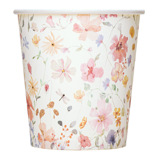 Crisky 5oz Paper Cups Dixie Cup[100 Pack], Disposable Bathroom Cups, Elegant Design Floral Small Mouthwash Cup, Hot/Cold Beverage Coffee, Dessert for Birthday Parties, Home-use, Picnics, Ceremonies