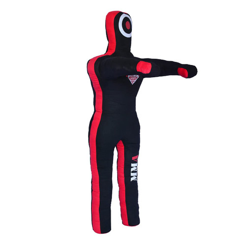 MMA SPORTZ Kids Grappling Standing Dummy – 5FT (60 Inches) Unfilled – Wrestling, Jiu-Jitsu, MMA Training Dummy with Moveable Arms and Legs – Durable Polyester Fabric (Black)