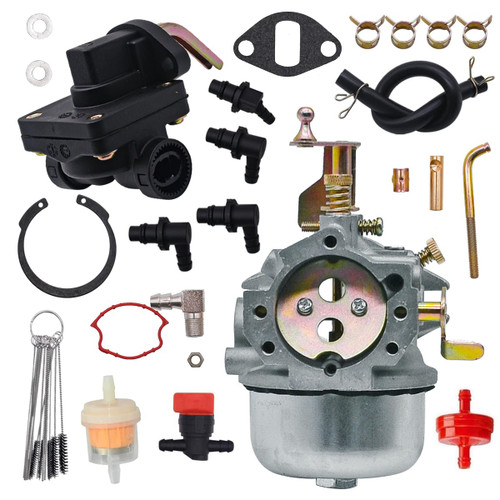 Cylinman Carburetor Fit for Kohler K321 K341 Cast Iron 14hp 16hp M14 M16 Fit for John Deere 214 300 312 314 316 Tractor for Club Cadet 1600 1650 With Fuel Pump 45-053-55-S
