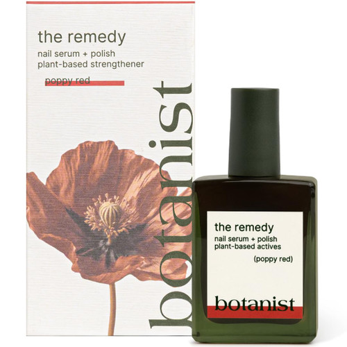 Botanist The Remedy | Nail Strengthening Polish | Repairs & Hardens Nails Damaged from Acrylics, Dip & Gel Manicures | Non-Toxic, 84% Plant Based, 21-Free & Vegan (Poppy Red)