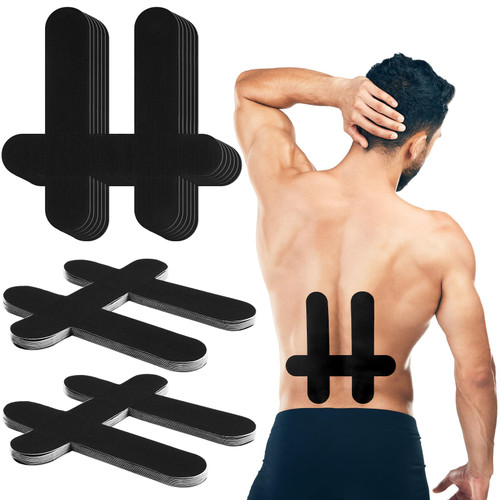 Geiserailie 30 Pcs Kinesiology Tape for Lower Back Pre-Cut Back Support Original Cotton Waterproof Breathable, Enhance Elastic Kinesiology Athletic Tape for Support Stability Sports