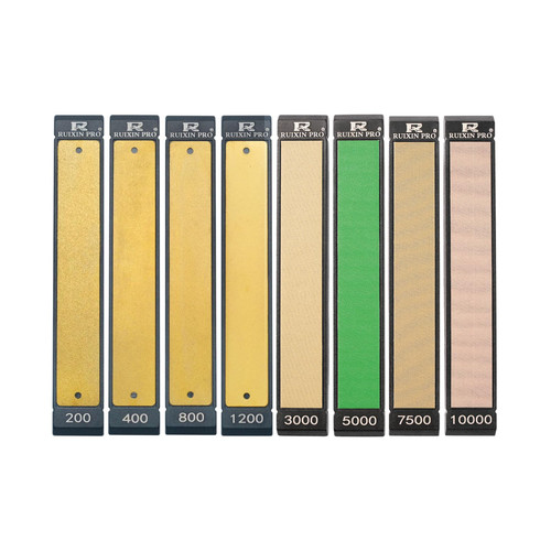 RUIXIN PRO 8PCS Diamond Sharpening Stones, #200#400#800#1200#3000#5000#7500#10000 Grit Professional Whetstone Kit for Kitchen Outdoor