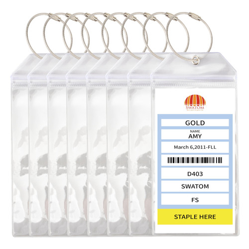 SWATOM Cruise Luggage Tags for Suitcases 8 Sets Carnival, NCL, Princess & MSC Waterproof Clear Luggage Bag Tag Holders for 2025 & 2026 Cruise Ships Essentials