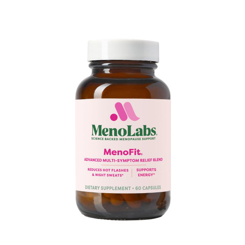 MENOLABS MenoFit, Menopause Supplements for Women - 60 Capsules - Advanced Women’s Probiotic with Vitamins and Red Clover for Gut Health, Hot Flashes and Hormone Balance for Women
