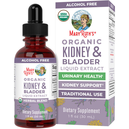 MaryRuth Organics Herbal Supplement Drops | Support Renal & Urinary Systems | Juniper Berry | Cleavers | Dandelion | Hawthorn | Horsetail & Chanca Piedra | Vegan | Non-GMO | 1 Fl Oz