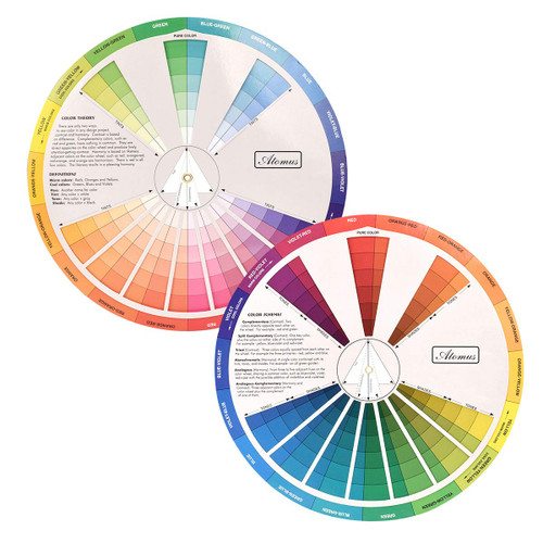 Creative Color Wheel, Paint Mixing Learning Guide Art Class Teaching Tool for Makeup Blending Board Chart Color Mixed Guide Mix Colours (9.25inch)