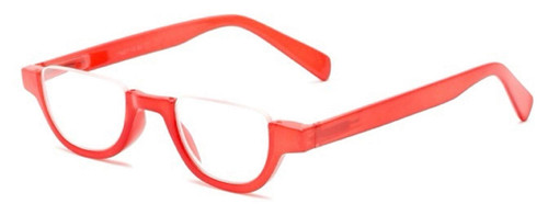 The Shay Colorful Semi-Rimless Half Reader Reading Glasses, 2.50 Red