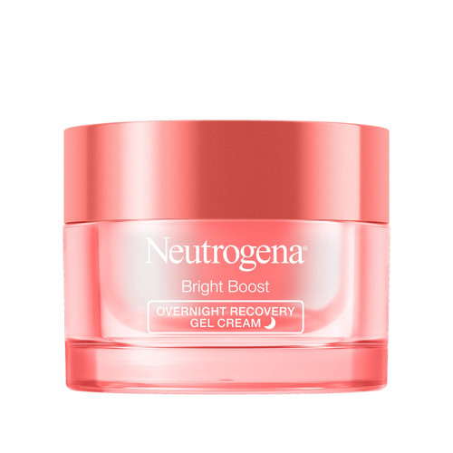 Neutrogena Bright Boost Overnight Recovery Gel Cream with Neoglucosamine, Brightening Nighttime Moisturizer, Oil-Free & Non-Comedogenic, 1.7 oz