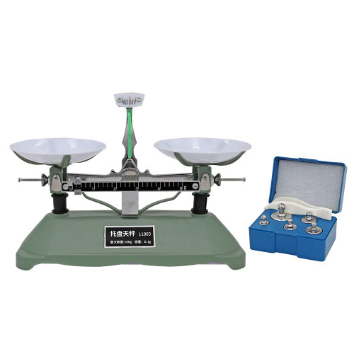 HHNIULI Lab Mechanical Balance Scale - Double Pan Balance Tray Table for Laboratory