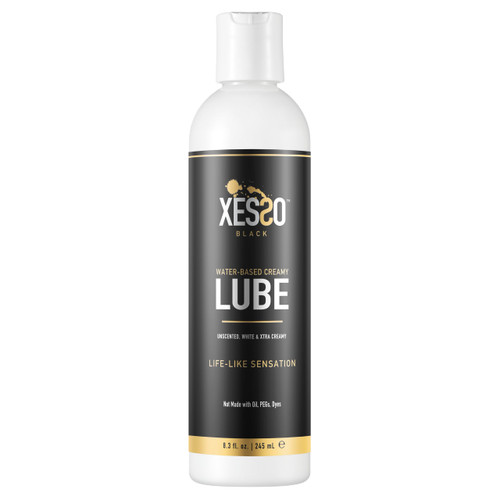 XESSO Water-Based Creamy Lube, Unscented 8.3 Fl Oz, Thick White Gel-Like Slippery Glide, Hypoallergenic for Women, Men & Couples. Made in US & Discreet Package. Package May Vary