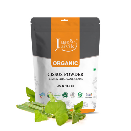 Just Jaivik 100% Organic Cissus Powder - 227 gm / 0.5 lb | Herbal Supplement for Bone and Muscle Health | USDA Certified Organic | (Hadjod) Cissus Quadrangularis Powder