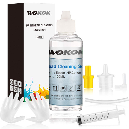 Printer Cleaning Kit | Printhead Cleaning Kit | for Inkjet Printers HP/Brother/Epson/Canon WF-7710 WF-3640 7620 8600 8610 8620 WF-2750 WF-2650 ET-2750 ET-2650 C88 Liquid Printers Nozzle（100ml）