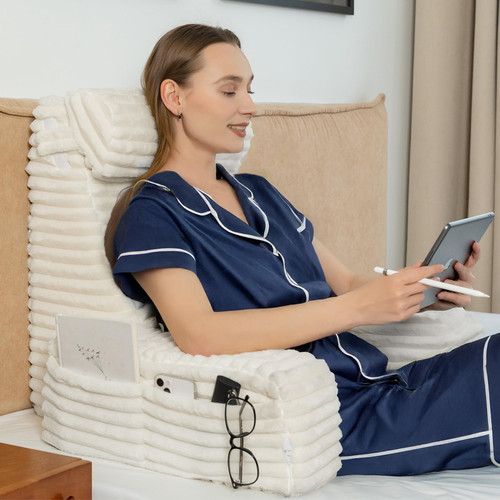 ENITYA Back Pillow for Bed Sitting up, Reading Pillow for Sitting in Bed Adult, Back Support Chair Pillow for Sitting up Reading/Resting/Post Surgery/Watching TV/Gaming,Ivory ENITYA Back Pillow for Bed Sitting up, Reading Pillow for Sitting in Bed Adult, Back Support Chair Pillow for Sitting up Reading/Resting/Post Surgery/Watching TV/Gaming,Ivory
