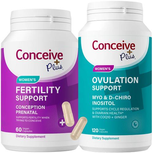 CONCEIVE PLUS Ovulation + Women's Fertility Combo, Supports Fertility and Ovarian Regulation, 60 + 120 Capsules