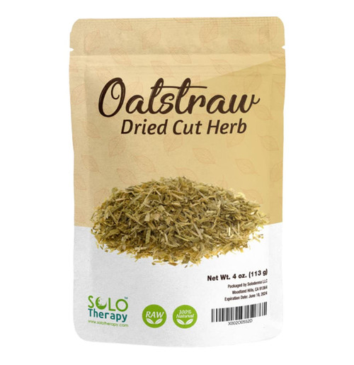 Solo Therapy Oatstraw Dried Cut Herb 4 oz, Avena Sativa, Oatstraw Tea, Resealable Bag, Product from Croatia, Packaged in The USA