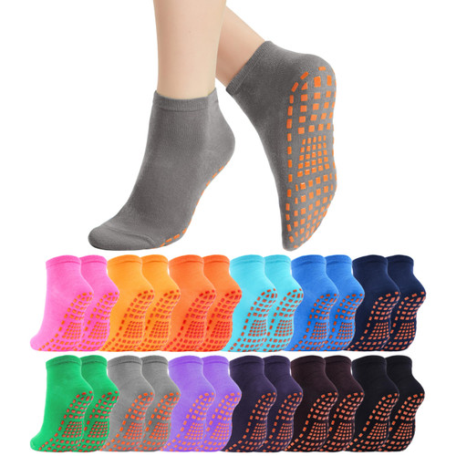 jeuhut Pilates Grip Socks for Women Grippy Socks Woman Hospital Non Slip Sticky Footies Slipper Sock for Yoga Barre