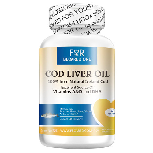 For Becared One Fermented Cod Liver Oil 120 Softgels,Omega-3+ Vitamins A & D-Heart & Brain Health, Healthy Immunity, Overall Wellness (Lemon Flavor)