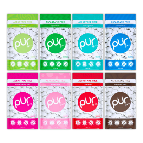 PUR Gum | Aspartame Free Chewing Gum | 100% Xylitol | Variety Pack, Amazon Exclusive, 55 Pieces (Pack of 8) PUR Gum | Aspartame Free Chewing Gum | 100% Xylitol | Variety Pack, Amazon Exclusive, 55 Pieces (Pack of 8)