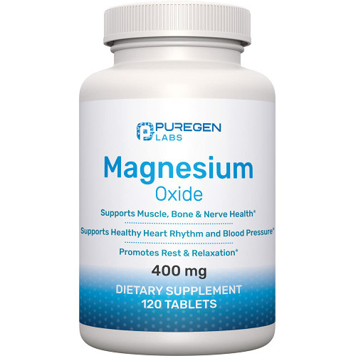Magnesium 400mg [High Potency] Supplement – Magnesium Oxide for Immune Support, Muscle Recovery, Leg Cramps and Relaxation 120 Tablets