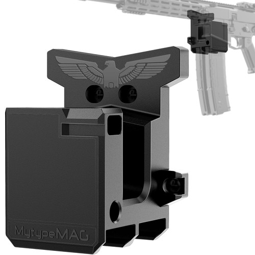 MytypeMAG Gun Wall Mount, AR10 Rifle Wall Rack Mount with Strong and Solid PA Material, Load Bearing Capacity 300Lbs of Tension for 308/7.62 Rifle, AR Wall Mount with Double PMAG Holder