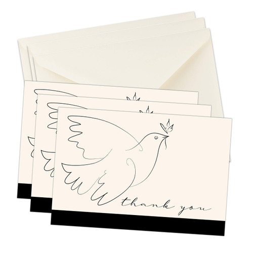 MPC Brands Funeral Thank You Cards - Sympathy Bereavement Thank You Cards With Envelopes - Message Inside (25, Christian Dove)