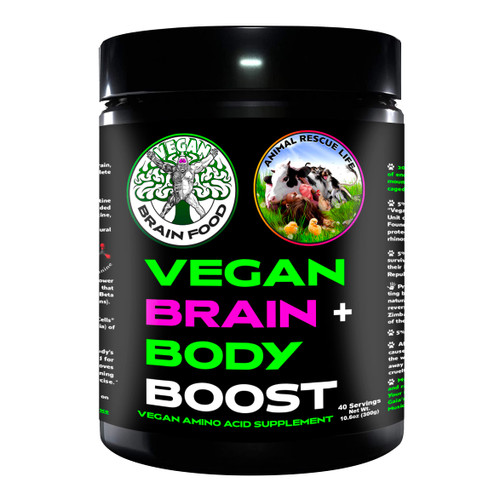 Vegan Brain & Body Boost: The Cherry On Top of A Plant-Based Lifestyle | Working Intelligence | Anti-Aging | Physical Fitness | Vegan Amino Acids - Creatine, Taurine & Beta Alanine | 40 Servings/300g-1764550086