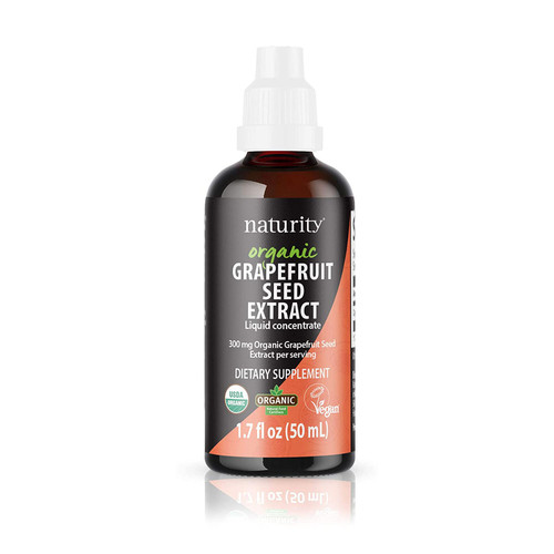 Naturity Organic Grapefruit Seed Extract Supplement - 300mg Grapefruit Seed Extract/Serving, 41 Servings per Bottle - Pure GSE Liquid Concentrate, 1.7 fl oz (50ml)-1764550127