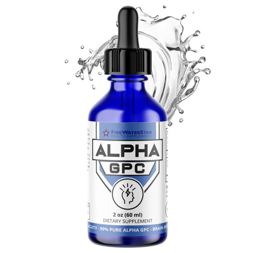 FWS Alpha GPC, 300 mg Liquid Alpha GPC Choline, Organic, Non-GMO, Fast Acting Nootropic Brain Supplement for Memory and Focus, Supports Healthy Brain Function for Mental Clarity