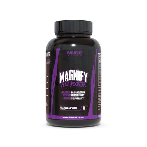 Huge Supplements Magnify Pump Pills & Nitric Oxide Booster, Enhance Muscle Pumps, Fullness & Vascularity, Science-Backed Ingredients - NO3-T Nitrates, Agmatine Sulfate, VasoDrive-AP (180 Capsules)