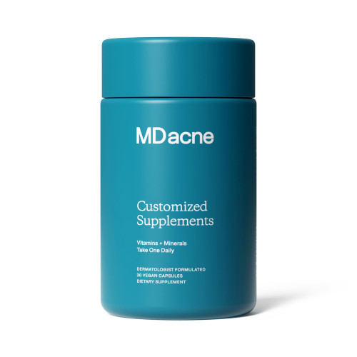 MDacne Vitamins and Minerals Skin Clearing Supplements - 30 Vegan Capsules - Supports Topical Acne Treatment & Promotes Clear, Calm Skin, Redness & Pore-Clogging 30 Count (Pack of 1)