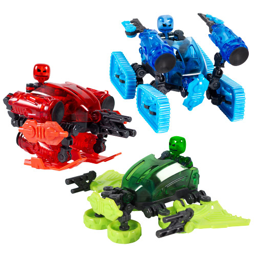 Zing Klikbot Megabots – Pack of Three – Green, Blue and Red - Toy Figures with Unique Accessories – for Kids 8 Plus Zing Klikbot Megabots – Pack of Three – Green, Blue and Red - Toy Figures with Unique Accessories – for Kids 8 Plus