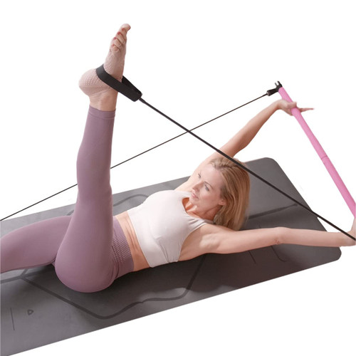 SMUG Pilates Bar Kit - Portable & Lightweight Resistance Exercise Equipment for Full Body Workout & Tone Abs, Upper Body, Legs & Butt - Multipurpose & Durable