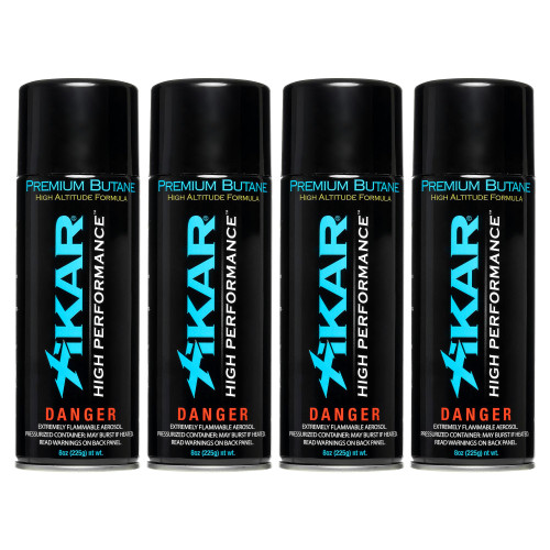 XIKAR PUROFINE High Altitude Performance Butane Fuel Refill - Premium Quality Fuel for Lighters with Jet Flame and Zero Impurities | Pure Butane Refill for Clean Burning - 8 Oz (400ml) Pack of 4