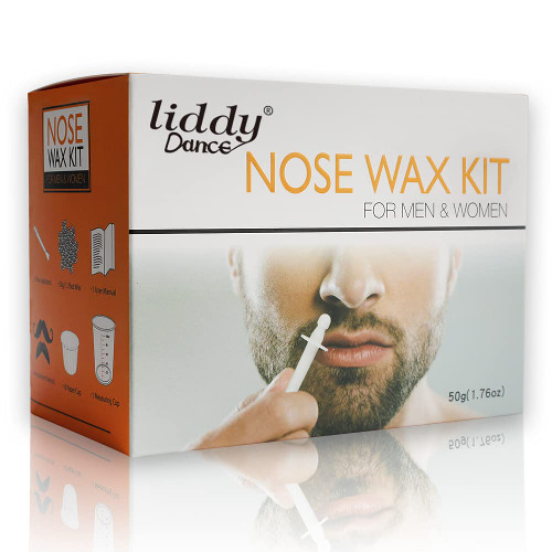 Nose Hair Removal - Wax Kit for Men and Women with 50g, 20 Applicators, 10 Pods, 1 Measuring Cup, 8 Moustache Stencils Nose Hair Removal - Wax Kit for Men and Women with 50g, 20 Applicators, 10 Pods, 1 Measuring Cup, 8 Moustache Stencils
