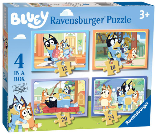 Ravensburger Bluey 4 in Box Jigsaw Puzzles for Kids Age 3 Years Up - 12, 16, 20 & 24 Pieces