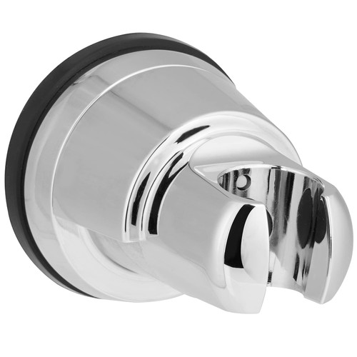 Hibbent Vacuum Suction Cup Shower Head Holder, Removable Shower Wand Bracket, Adjustable Height & Wall Mount ABS Plastic Suction Holder for Handheld Shower Head, Chrome Finish