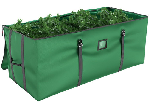 Mrrihand Christmas Tree Storage Bag, Large Artificial Christmas Tree, 9 Ft Anti-Tear Heavy-Duty 600D Oxford Cloth Christmas Tree Storage Box with Handles, Christmas Tree Storage Container (Green, 9Ft)