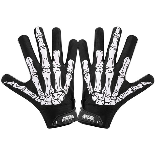 Exote Sports Youth Football Gloves American Wide Receiver Skeleton Football Gloves for Adult Men Women & Boys with Super Sticky Silicone Grip Palms Ultimate Performance Booster-1764608121