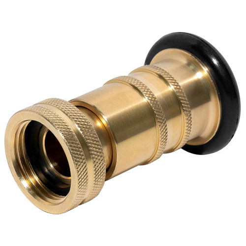 T2OL Brass Fire Hose Nozzle, 1-Inch NPSH/NPT Thread, 100 PSI, Fog & Straight Stream Modes, Adjustable Fire Hose Nozzles for Firefighting and Gardening
