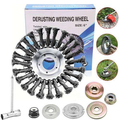 Indestructible Steel Wire Grass Trimmer Head,Weed Wacker Blade Eater, Weed Wacker Head Attachments,Weeding Disc Blade,Compatible with Stihl String Wire Brush Weed Trimmer Head (6 inch)