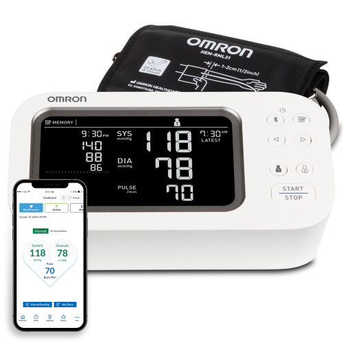 OMRON Platinum Blood Pressure Monitor for Home Use & Upper Arm Blood Pressure Cuff - #1 Doctor & Pharmacist Recommended Brand - Clinically Validated - AFib Detection - Connect App