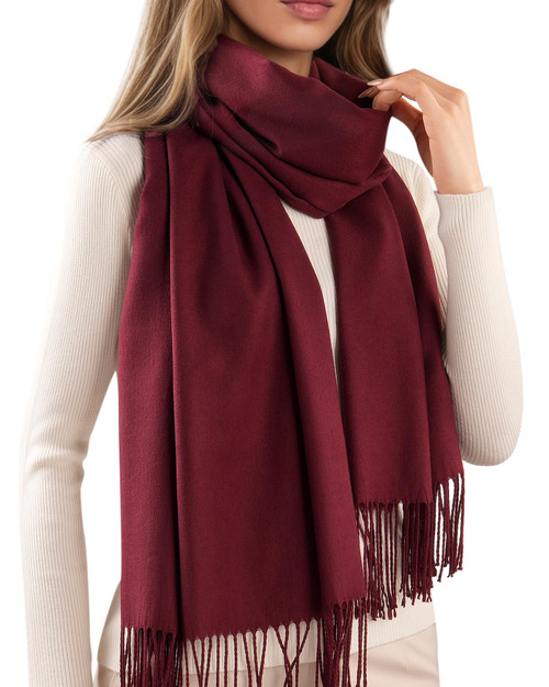 FURTALK Scarf for Women Winter Pashmina Shawl and Wraps Cashmere Feel Scarves for Evening Dresses Wedding Party DarkRed
