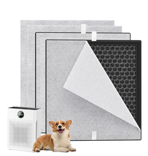 2 Pack PR1 Replacement Filter for Mooka PR1 Air Purifier – H13 True HEPA + Activated Carbon for Large Rooms up to 2200 sq.ft, Includes 4 Washable Pre-Filters, Tackles Pet Hair, Dust, Smoke & Pollen