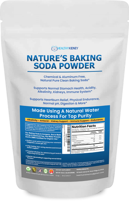 Nature’s Baking Soda Powder Organic Use Aluminum Free Baking Soda. No Chemical Pure Powder for Health & Wellness 1lb