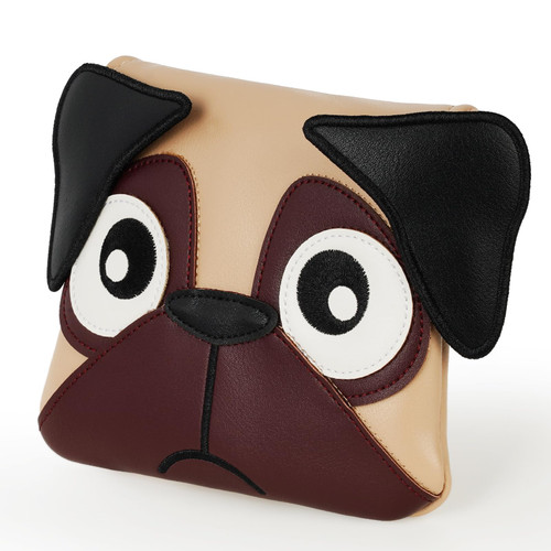 Big Crazy Golf Club Head Covers, Putter Cover with Strong Magnetic Closure, Square Mallet Putter Cover, Waterproof, Funny Design French Bulldog Pug Dog