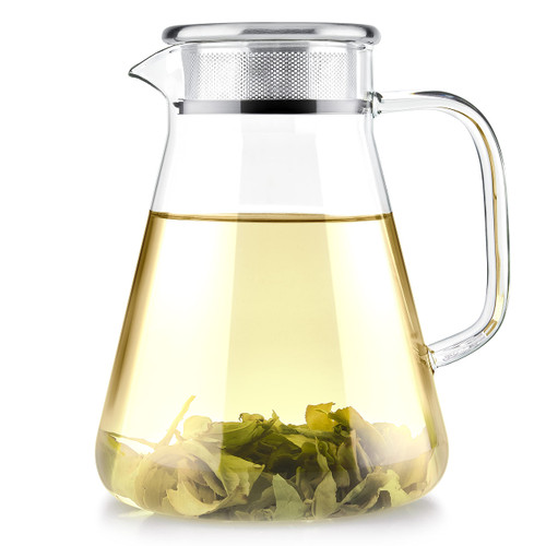 Teabloom One-Touch Tea Maker, 2-in-1 Teapot and Kettle with Stainless Steel Filter Lid for Loose Tea – Stain-free Borosilicate Glass Teapot (40 Oz) – Tea Connoisseur's Choice Teabloom One-Touch Tea Maker, 2-in-1 Teapot and Kettle with Stainless Steel Filter Lid for Loose Tea – Stain-free Borosilicate Glass Teapot (40 Oz) – Tea Connoisseur's Choice