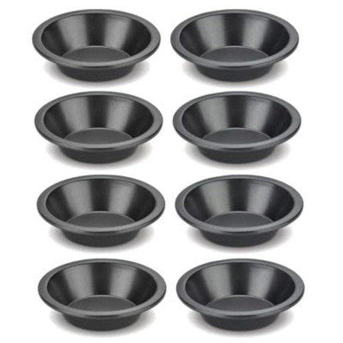 Set Of 8 Mini Pie Pans (5 Inch) Premium Non Stick Heavy Guage Bakeware Pies Pan Tart Pan for Baking Mini Pies Meat Pies Cakes Mini Pizza's…Mini Quiche