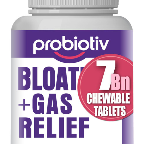 Probiotiv Gas & Bloating Relief for Women 7 Billion CFU – Chewable Probiotics & Daily Digestive Enzymes Debloating for Women, Aids Digestion & Digestive Health (30 Count (Pack of 1), Mint)